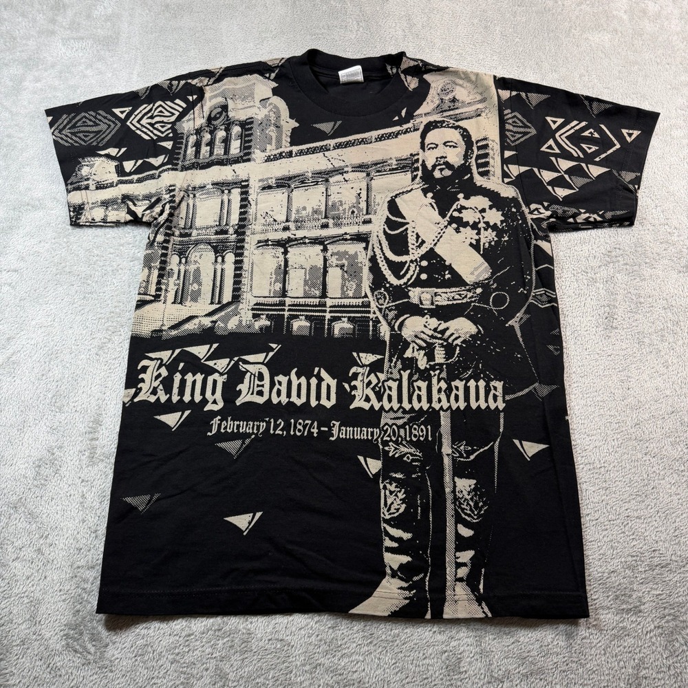 King David Kalakaua Last King of Hawaii Shaka Active T-Shirt Mens Large Black